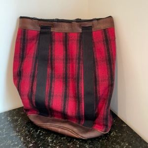 LL Bean Wool Plaid Backpack
